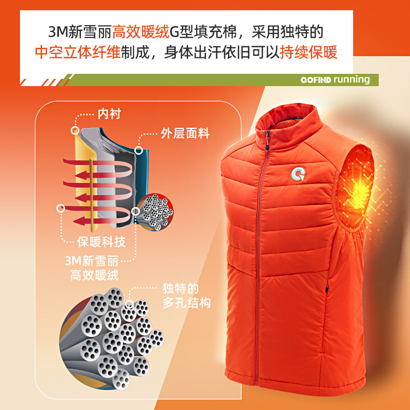果凡专业运动棉马甲男女轻薄防风外套保暖户外马拉松跑步训练秋冬,淘宝优惠券,粉丝福利购,淘宝优惠卷