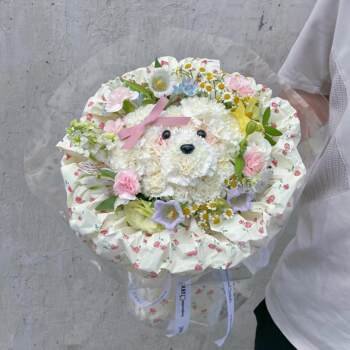 Puppy bouquet eye material package new niche hand bouquet diy decoration florist shop floral material accessories flower