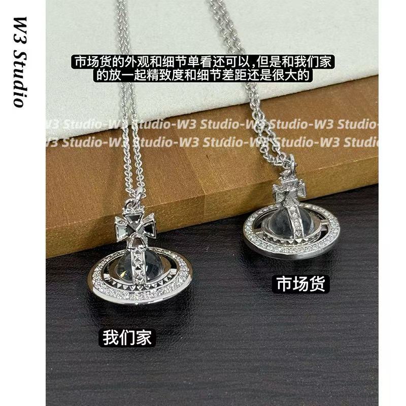 Nana小众土星orb项链立体土星球锁骨链Pina镶钻大号西太后项链