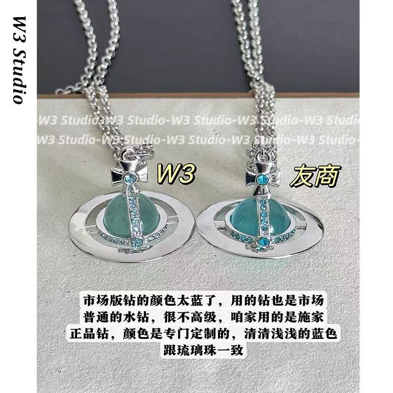 Nana小众土星orb项链立体土星球锁骨链Pina镶钻大号西太后项链