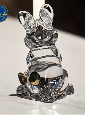 捷克BOHEMIA进口兔子雕像小摆件