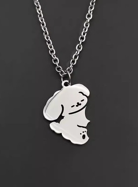 闺蜜一人一半小狗锁骨链礼物