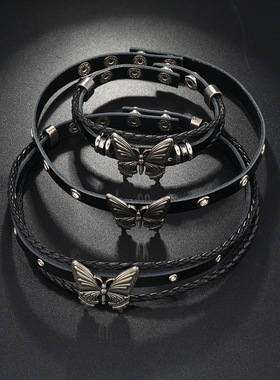 嘻哈爵士舞配饰儿童朋克蝴蝶手链