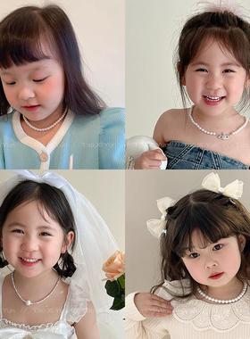 饰品小女孩吊坠锁骨链串珠饰