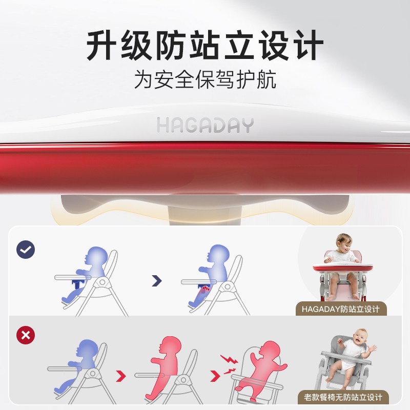 hagaday哈卡达餐椅婴儿学坐椅子宝宝坐椅儿童吃饭餐桌可折叠家用