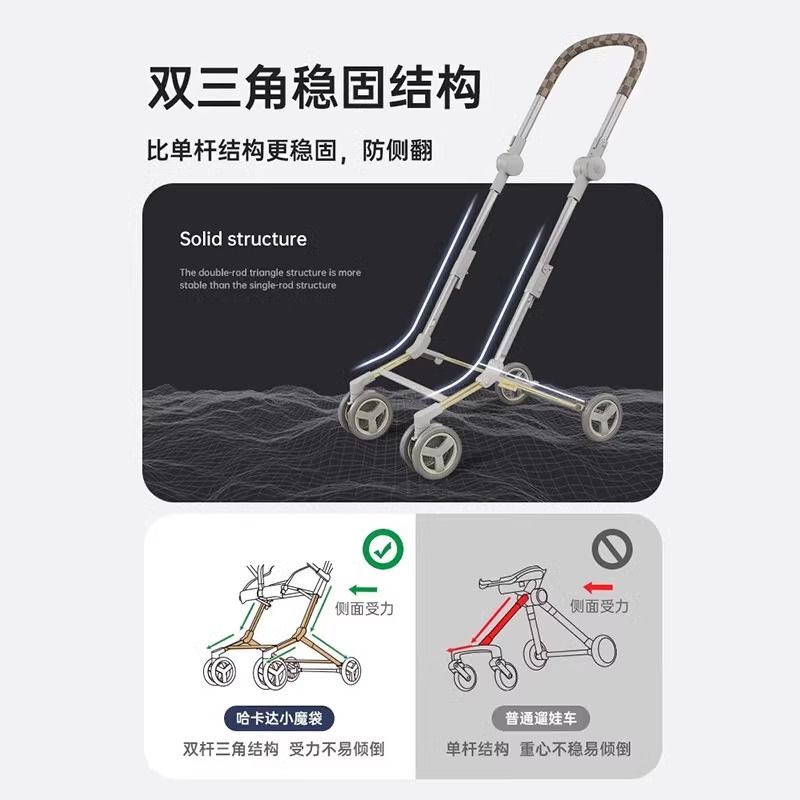 hagaday哈卡达小魔袋婴儿车可坐可躺儿童手推车口袋车溜遛娃神器