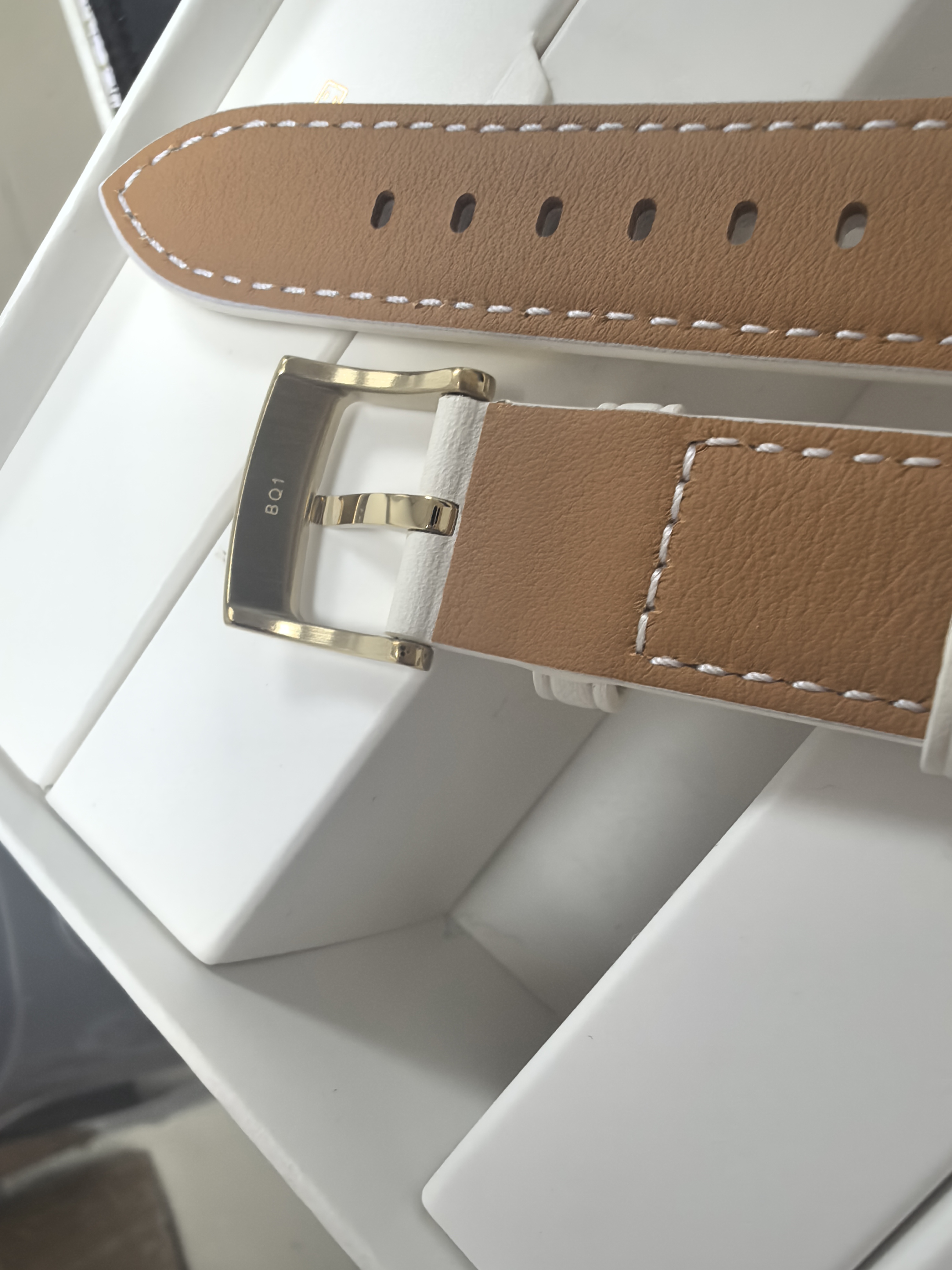 原装原厂拆机真皮表带华为正品GT5GT4女款41mm按压式腕带白色18mm - 图0