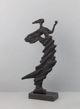 新中式抽象铸铁人物装饰摆件