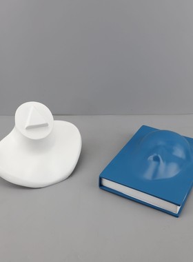 创意书面人脸蓝色装饰品摆件