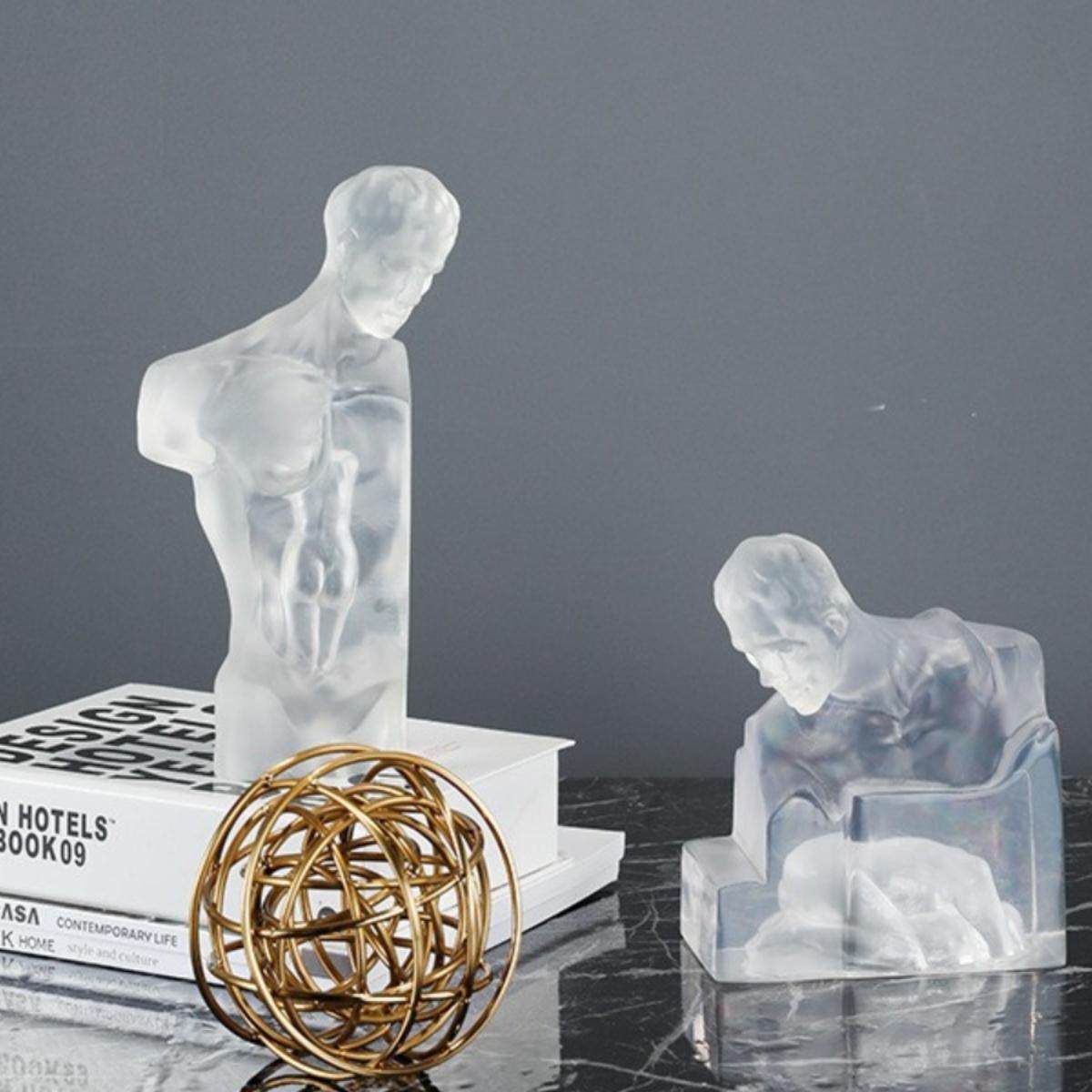 欧式透明树脂人像雕塑艺术品摆件样板房酒柜售楼处装饰品创意摆设,淘宝优惠券,粉丝福利购,淘宝优惠卷