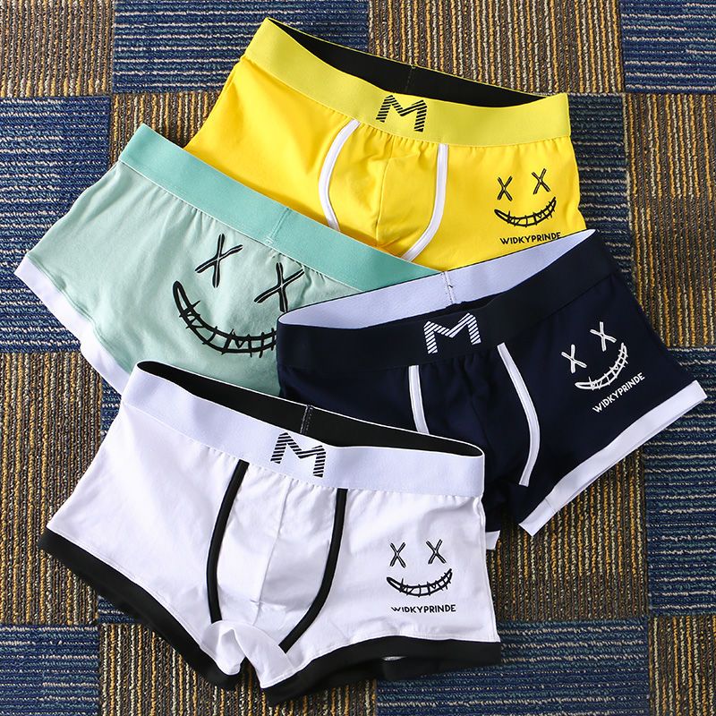 内裤男士内裤男平角裤纯棉青年学生全棉低腰性感个性男生四角裤头,淘宝优惠券,粉丝福利购,淘宝优惠卷