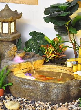 田园假山喷泉流水摆件循环水室内水景观造景户外布置庭院阳台鱼池