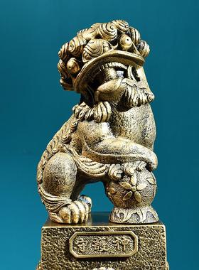 拴马桩狮子摆件家居招财复古艺术中式仿古庭院仿石柱落地装饰