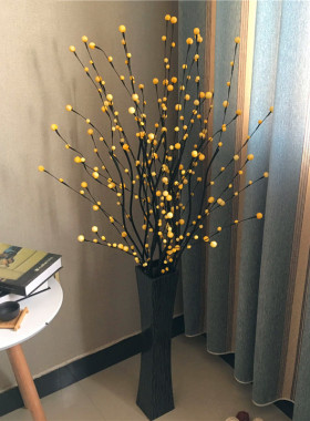满天星仿真花叶脉干花束欧式假花居家客厅电视柜装饰花艺摆件银芽