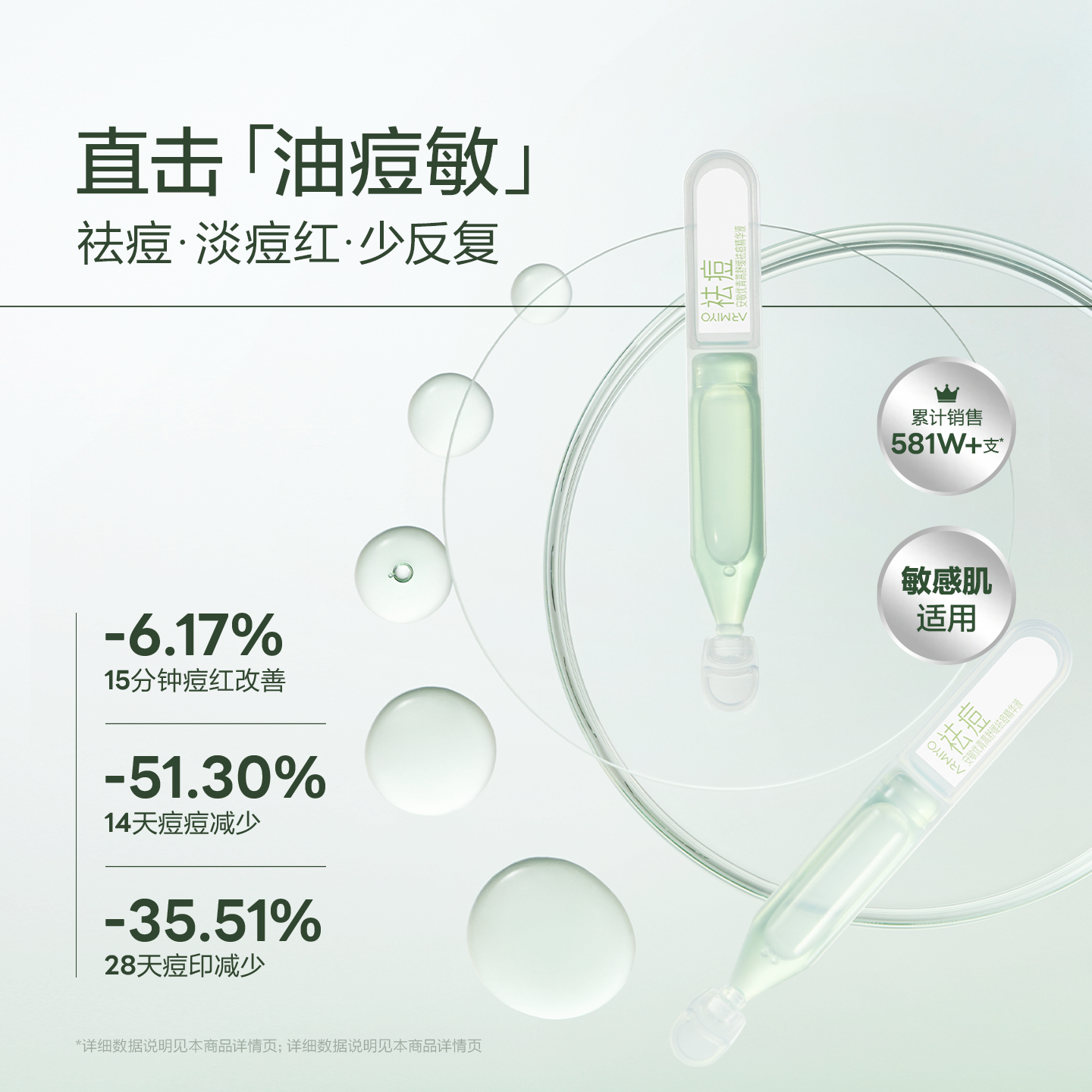 【U先】安敏优青蒿舒缓祛痘淡印控油收缩毛孔去闭口修护精华3支
