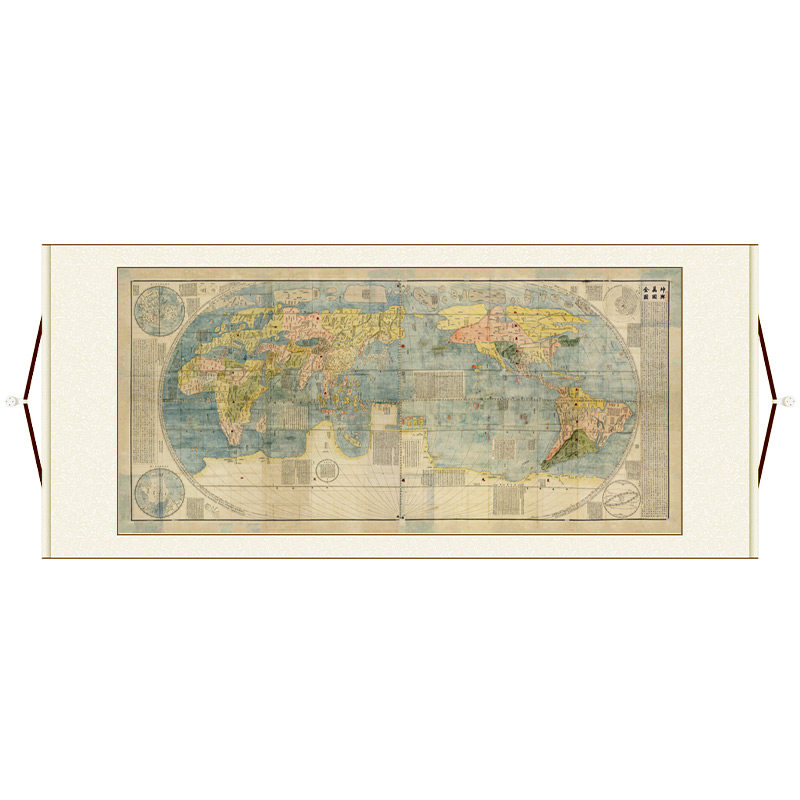 明 利玛窦 坤舆万国全图 高清微喷复制古字画地图挂画工笔装裱,淘宝优惠券,粉丝福利购,淘宝优惠卷