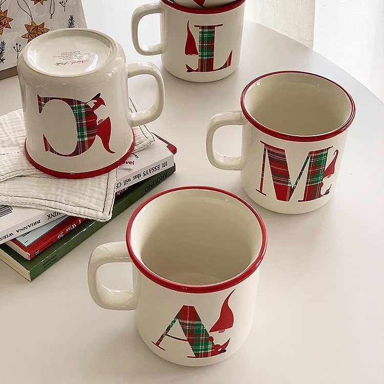 安木良品 外贸原单 圣诞老人ins字母高温陶瓷大容量麦片奶马克杯,淘宝优惠券,粉丝福利购,淘宝优惠卷