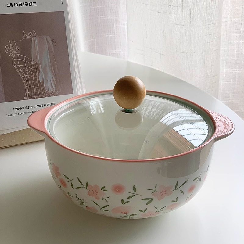 安木良品 春夏清新小粉花高温釉下彩陶瓷家用餐具汤盘面饭碗套装,淘宝优惠券,粉丝福利购,淘宝优惠卷