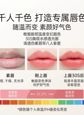 热销款胡萝卜素口红滋润保湿千人千色温变唇膏橄榄油乳木果油