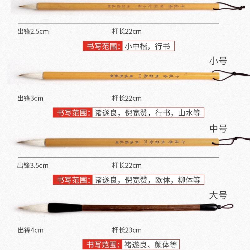 千枝秀笔庄阴符经兼毫定制套装初学高档专业书法小中大号欧楷毛笔 - 图1