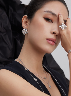 柿蒂元花天然珍珠如意戒指