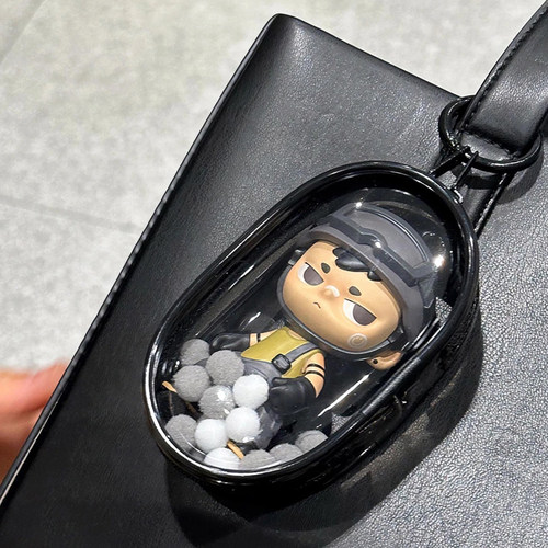 高颜值遛娃包盲盒特收纳晒娃高透明展示外出保护套防尘拉链挂件袋 - 图0