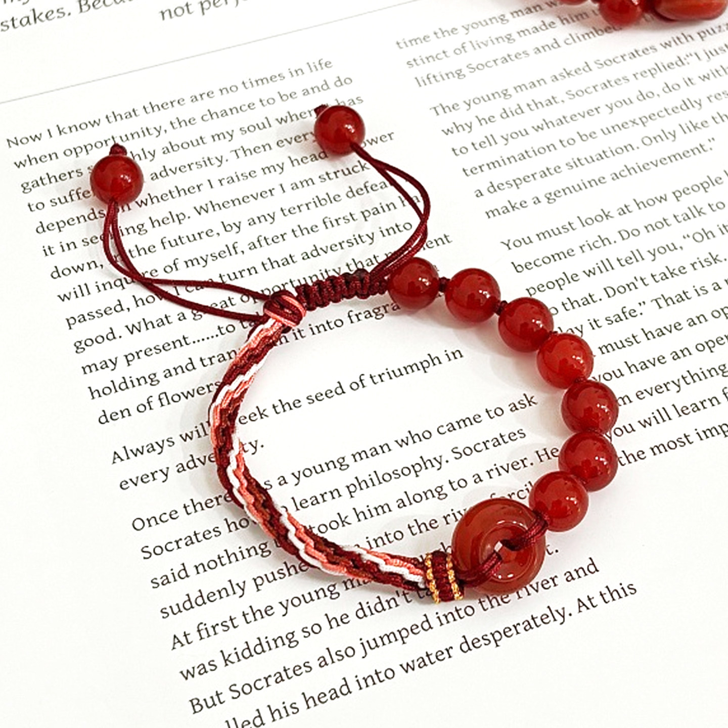 2026马年本命年红绳手链女款转运红玛瑙平安扣手工编织绳红色手绳,淘宝优惠券,粉丝福利购,淘宝优惠卷