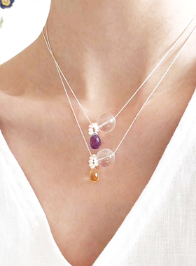 【普陀山祝福】水晶高级纯银项链