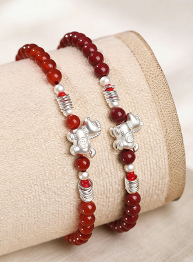 【普陀山祝福】朱砂红玛瑙手串