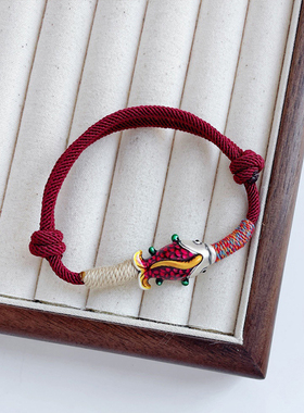 999足银锦鲤好运上岸红绳