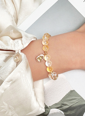 【普陀山祝福】黄水晶招财手串