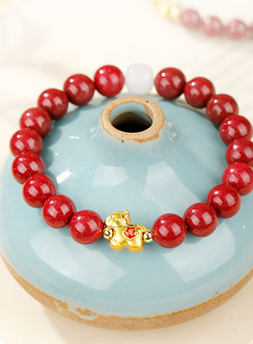 【普陀山祝福】好运南红朱砂手串
