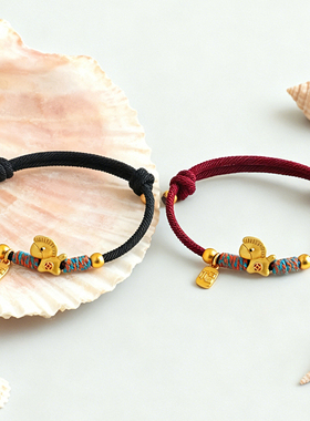 【普陀山】马上有钱纯银小马红绳