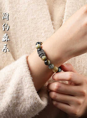 【普陀山祝福】招财虎眼石手串