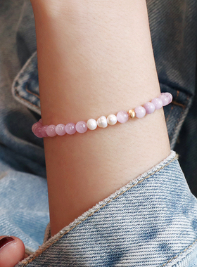 【普陀山祝福】紫锂辉珍珠手串