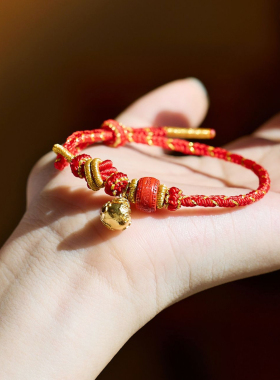 【普陀山】朱砂护身符好运红绳