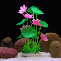 Fish Tank Emulation Lotus Flower Water Grass Fake Flowers Fake Grass Plant Landscape Construction Landscape Swing Piece Decoration Cloth View Accessories Creative Flowers