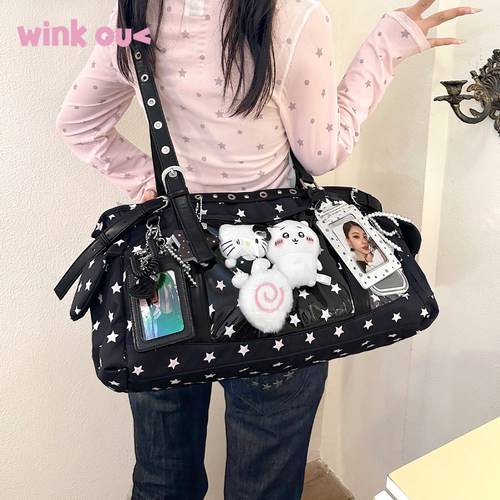 winkouv小食量演唱会藏东西的暗格痛包追星托特包藏灯牌斜挎娃包 - 图1