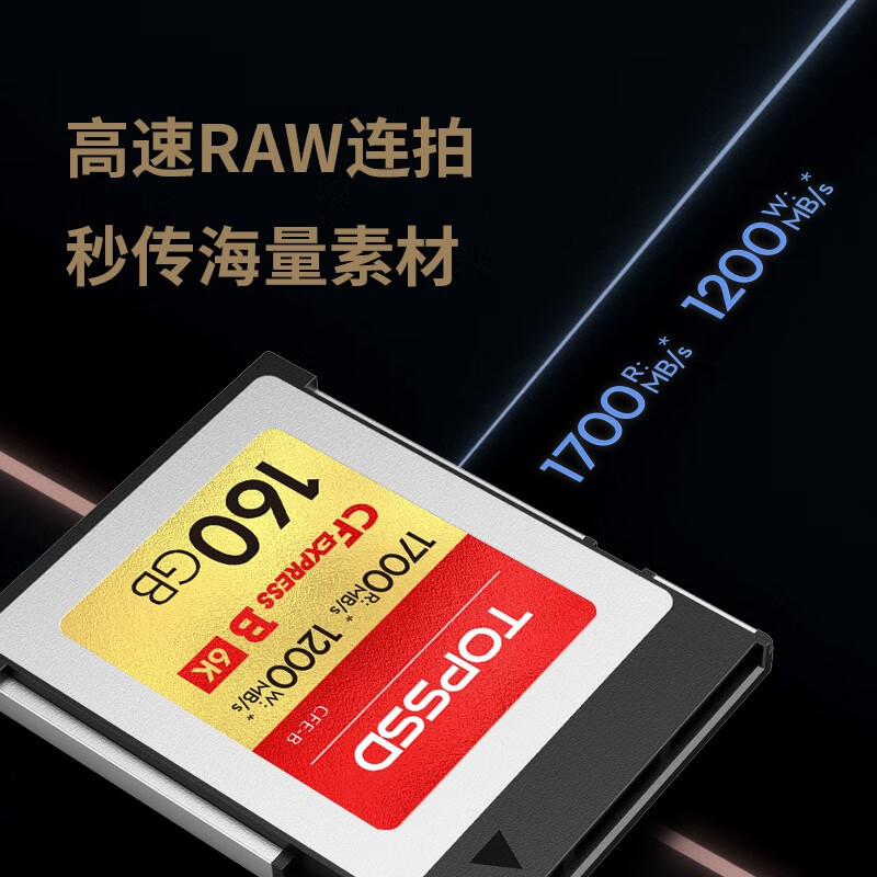 Topssd天硕CFE-B储存卡160G/240GB内存6K视频1700MB/s相机闪存卡-图1