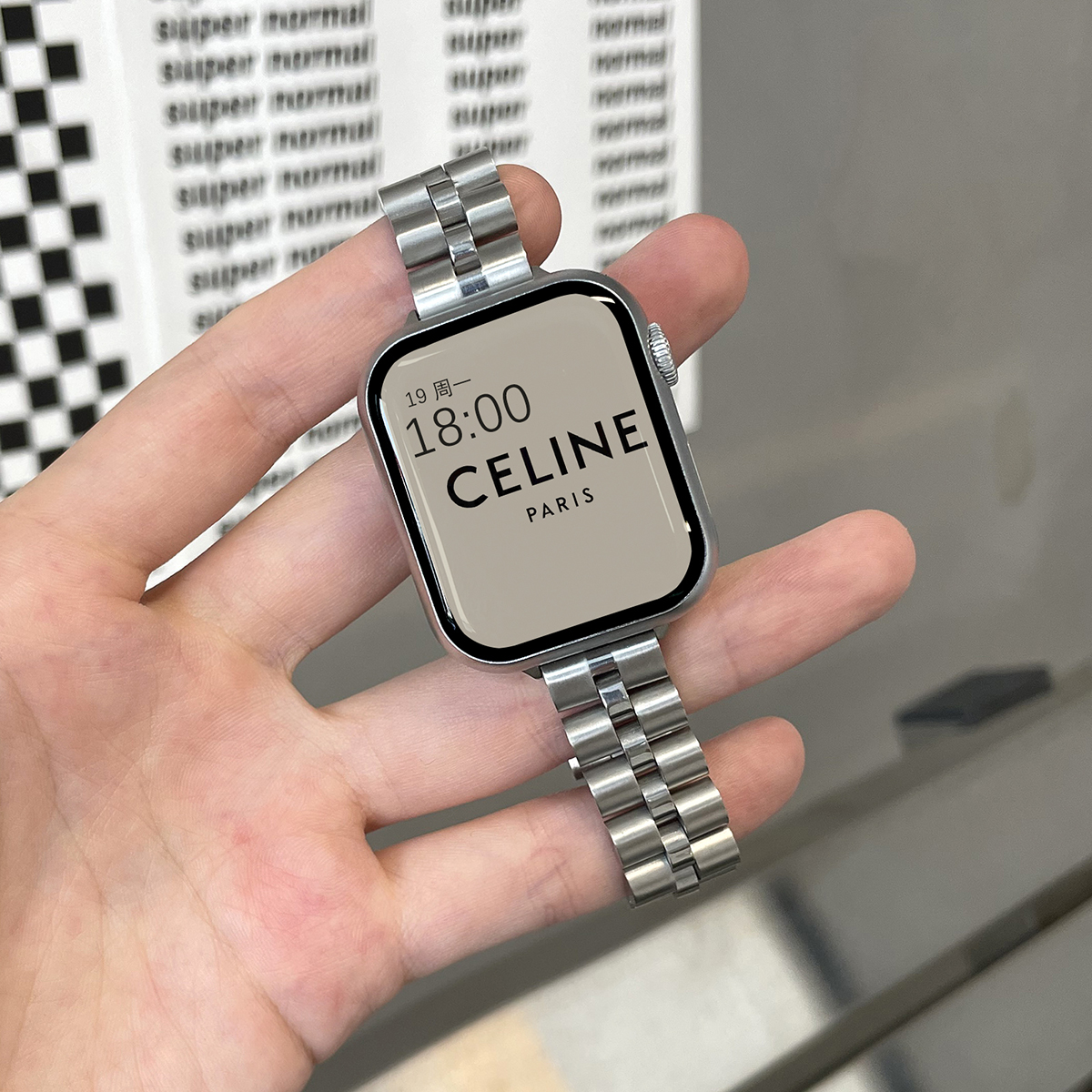 银色系列Apple Watch表带合集不锈钢苹果手表表带新款金属细款磁吸适用iWatch S9手表带小众款SE女款786夏日-图0