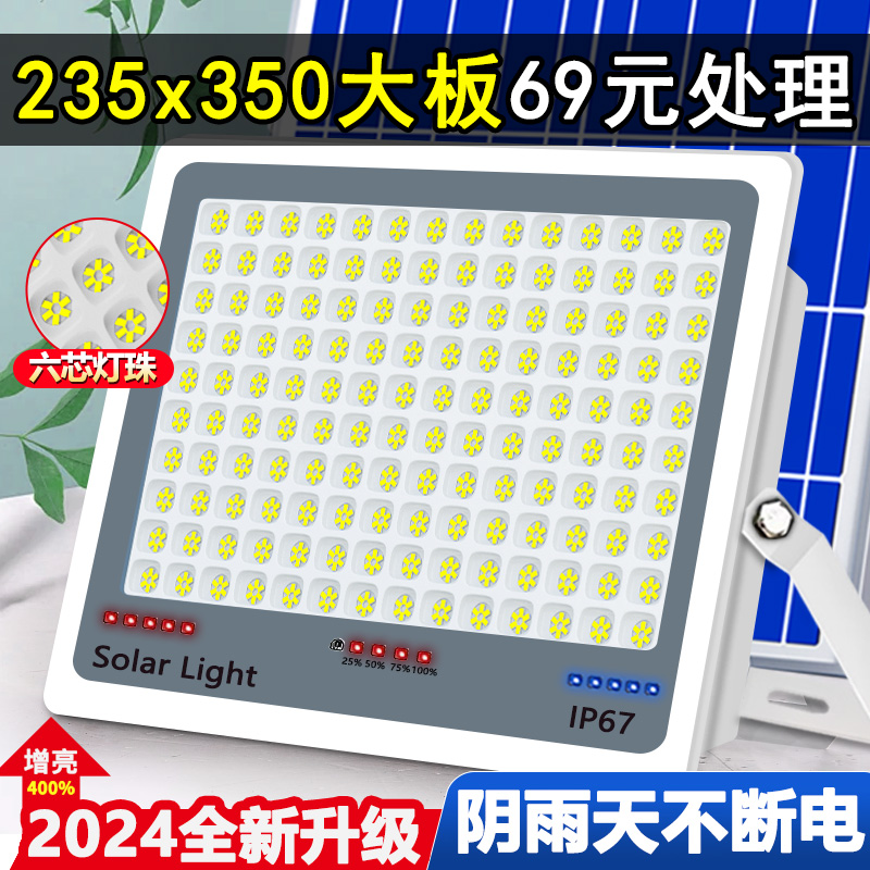 2024新款太阳能户外庭院灯家用室外防水农村院子室内照明感应路灯 - 图3