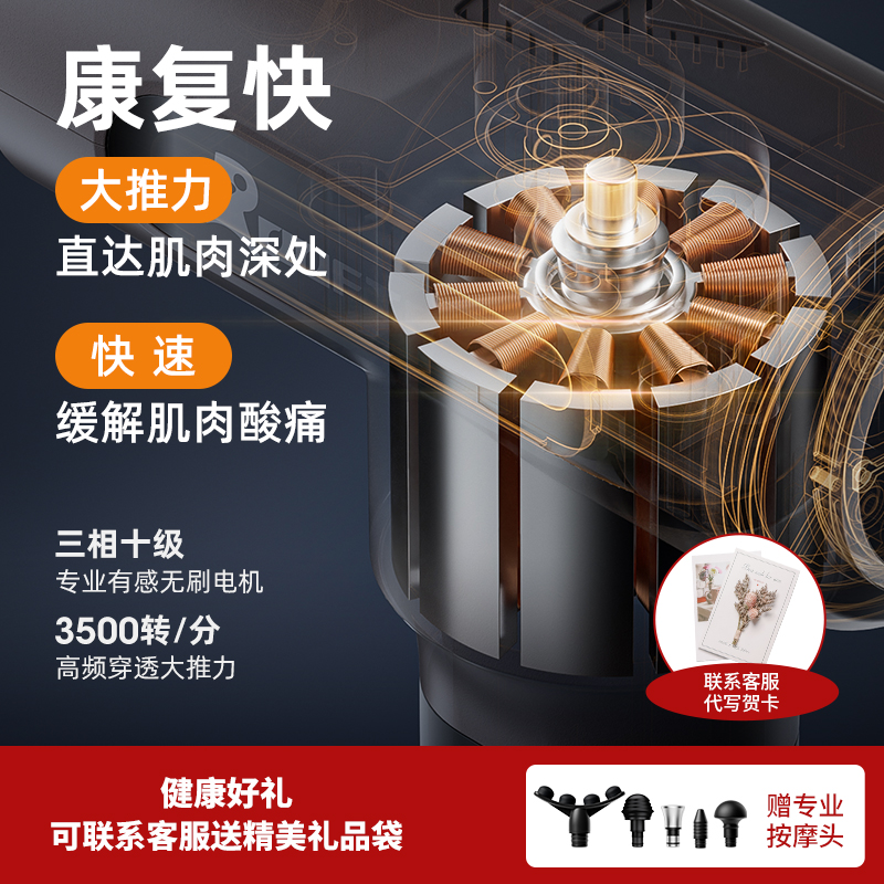 【新品】ROOFTREE运动趣专业级筋膜枪康复理疗大功率肌肉按摩器 - 图1