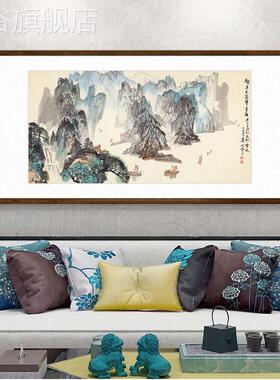 网红秦岭云轻舟已办过万重山国画山装水客厅沙发画景墙饰画公室字