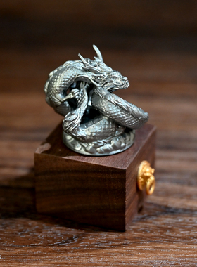 龙飞兔舞 摆件工艺品 家居办公饰品 树脂摆件银色盘龙LTCP-093/3D