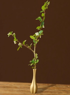 纯铜小花瓶摆件茶道花插