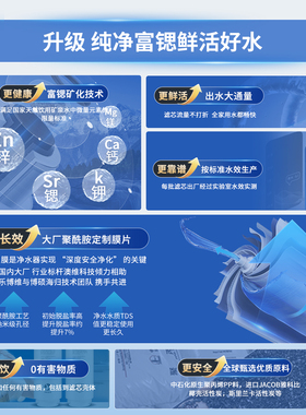 【富锶矿化净水】乐博维适用美的白泽净水器滤芯1000GRO麒麟PCB