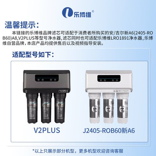 乐博维滤芯适用安吉尔新A6净水器A8J2405-ROB60/V2PLUS陶氏500G膜 - 图0