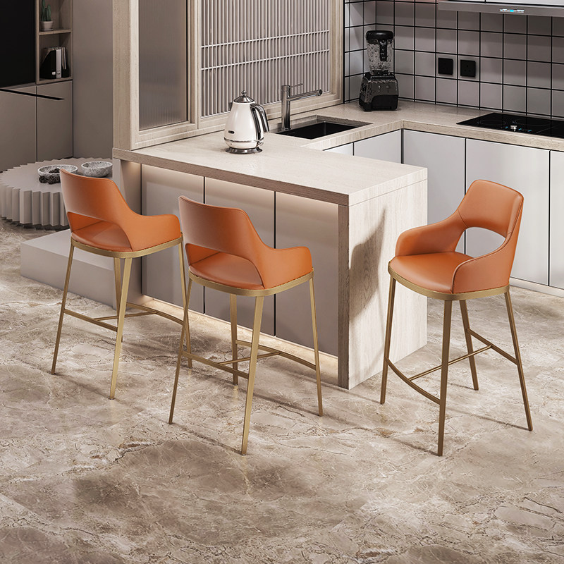 吧台椅酒吧椅高脚吧凳厨房靠背铁艺现代简约北欧轻奢皮质7106,淘宝优惠券,粉丝福利购,淘宝优惠卷