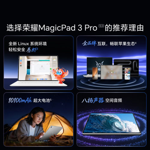 【政府补贴15%】HONOR/荣耀MagicPad3 Pro 12.3平板电脑 4.8mm超轻薄 第五代骁龙8 游戏办公2026新款-81 - 图1