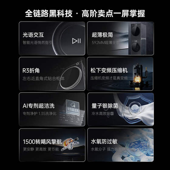 【旗舰新品小初新】全变频超薄洗烘套装10kg洗衣机热泵L1S5 103